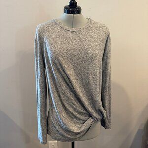Sinuous Long Sleeve Gray Twist Front Lightweight Shirt/Sweatshirt - women's med